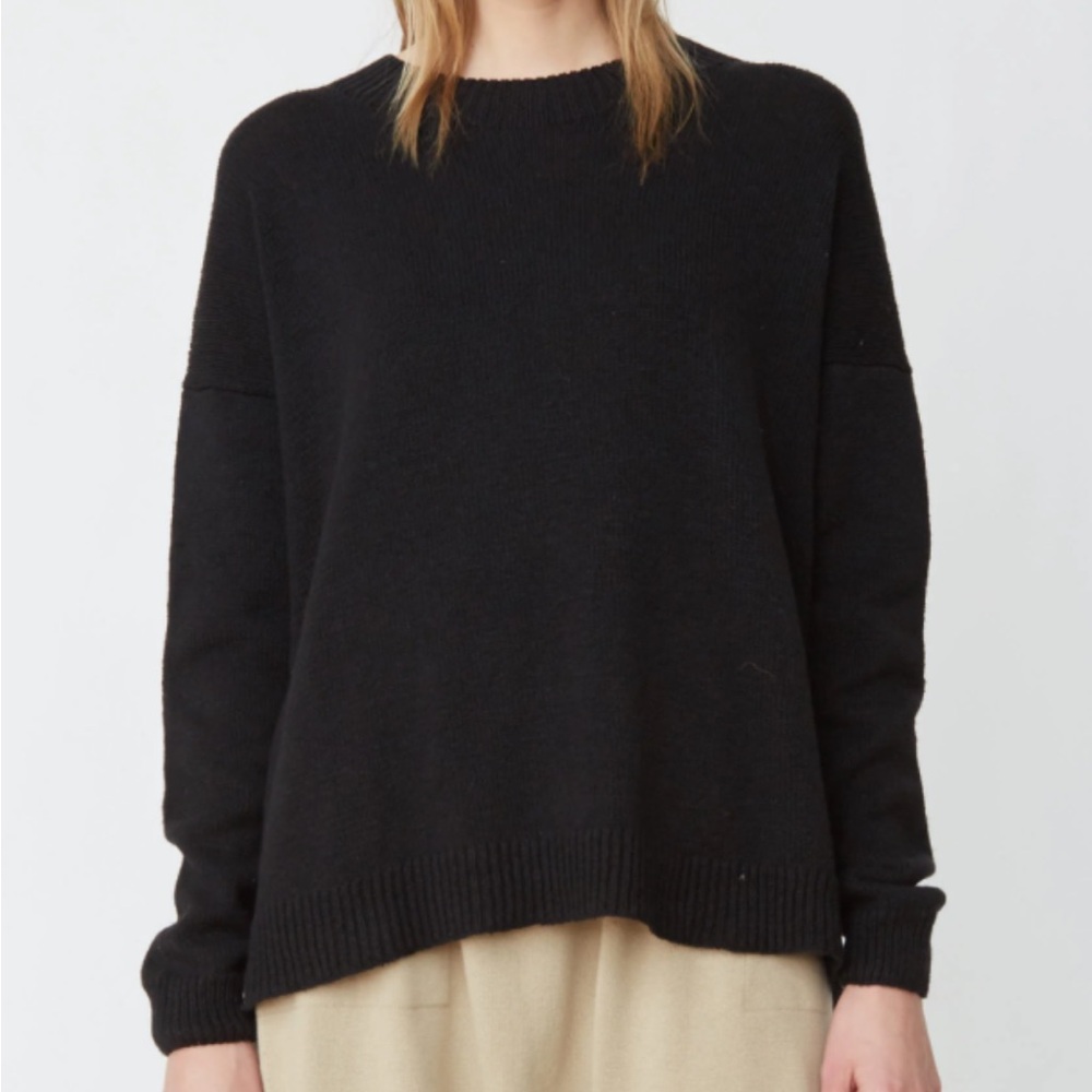LAUREN MANOOGIAN Cotton Linen Crewneck Sweater